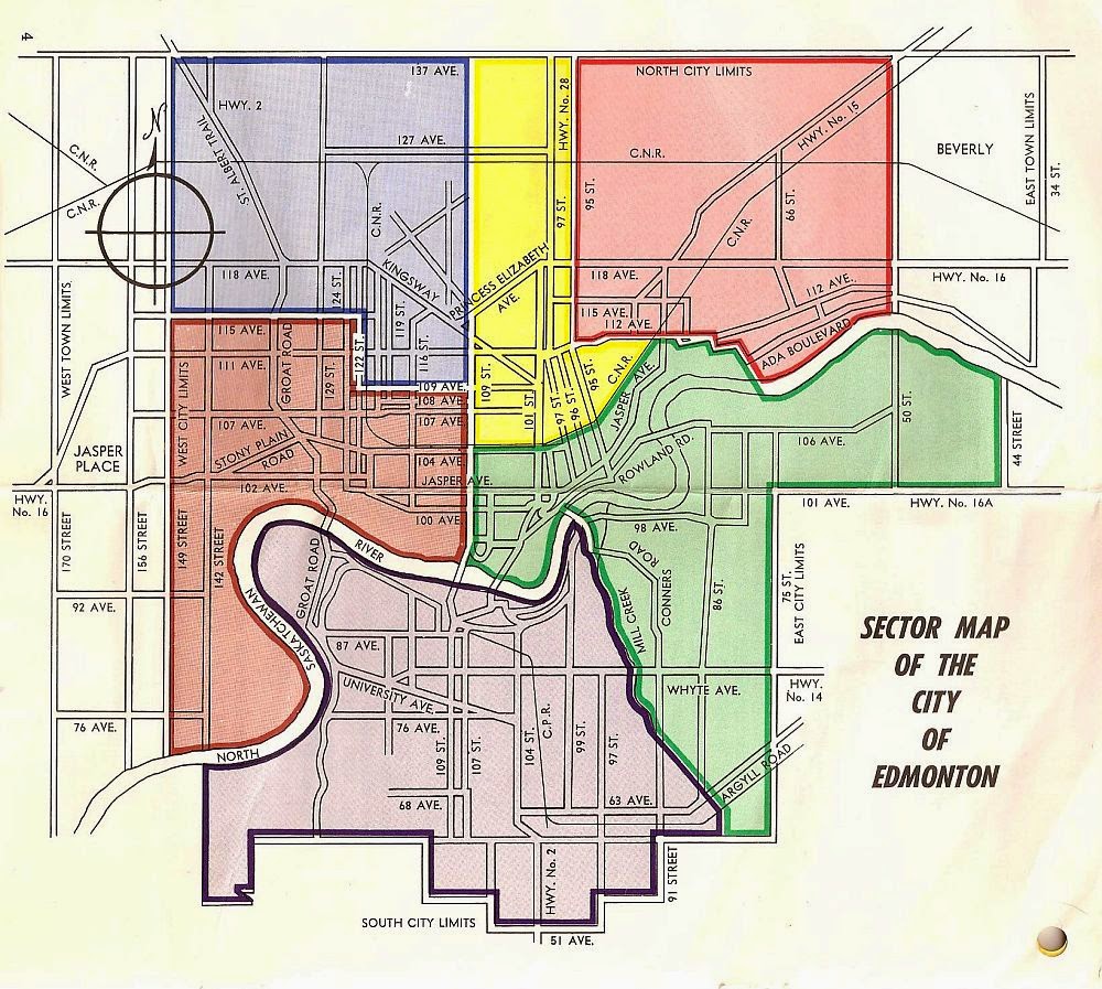 City Of Edmonton Vintage Map 